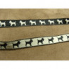RUBAN FANTAISIE- 1 cm- REVERSIBLE - ROXY-NOIR & BLANC
