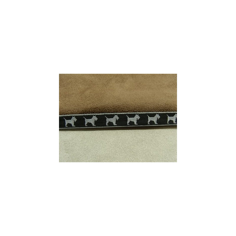 RUBAN FANTAISIE- 1 cm- REVERSIBLE- NOIR