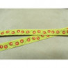 RUBAN FANTAISIE- 1 cm- GALON CHERRY- JAUNE - VERT - ROUGE
