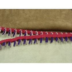 RUBAN FANTAISIE-2 cm- FUCHSIA VIOLET & PARME  