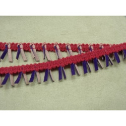 RUBAN FANTAISIE-2 cm- FUCHSIA VIOLET & PARME  