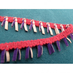 RUBAN FANTAISIE-2 cm- FUCHSIA VIOLET & PARME  