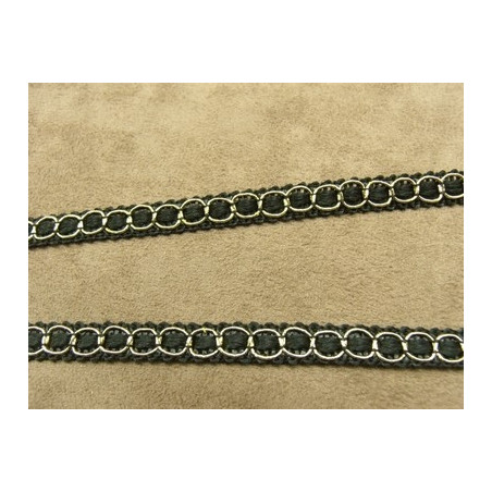 RUBAN FANTAISIE-1 cm- NOIR anthracite OR RUBAN FANTAISIE-1 cm- NOIR anthracite OR