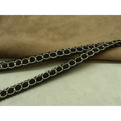 RUBAN FANTAISIE-1 cm- NOIR anthracite OR 