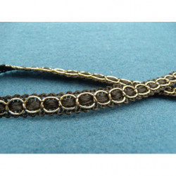 RUBAN FANTAISIE-1 cm- NOIR anthracite OR 