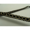 RUBAN FANTAISIE-1 cm- NOIR anthracite OR 