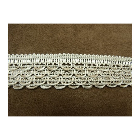 RUBAN FANTAISIE- 3 cm- BEIGE & BLANC RUBAN FANTAISIE- 3 cm- BEIGE & BLANC
