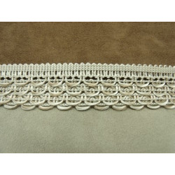 RUBAN FANTAISIE- 3 cm- BEIGE & BLANC