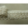 RUBAN FANTAISIE- 3 cm- BEIGE & BLANC