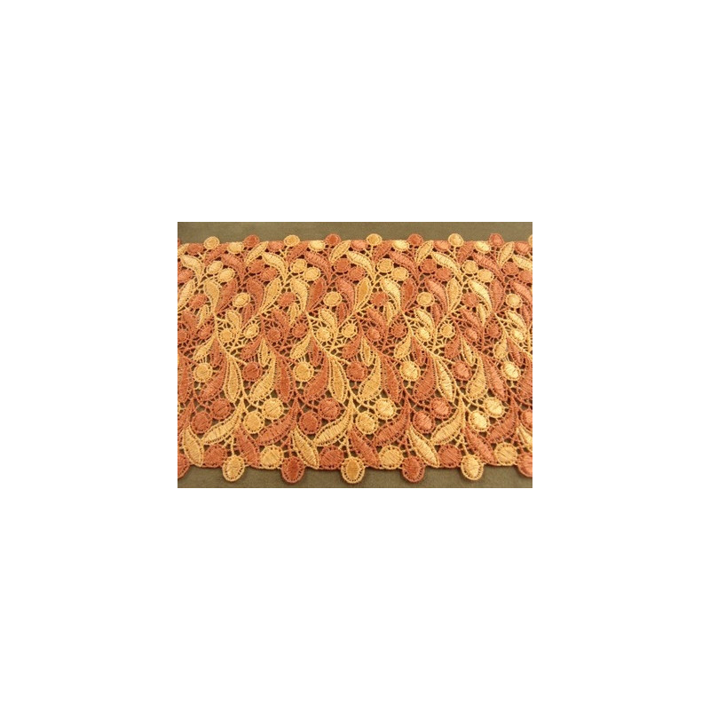 MACRAME / GUIPURE - 16cm- BICOLORE ORANGE  