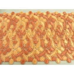 MACRAME / GUIPURE - 16cm- BICOLORE ORANGE  