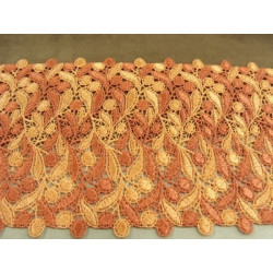 MACRAME / GUIPURE - 16cm- BICOLORE ORANGE