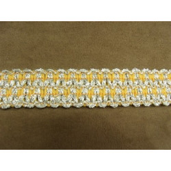 RUBAN FANTAISIE- 3 cm- ORANGE LUREX ARGENT 
