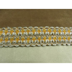 RUBAN FANTAISIE- 3 cm- ORANGE LUREX ARGENT 