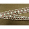 RUBAN FANTAISIE- 3 cm- ROUGE & BORDEAUX- LUREX ARGENT 