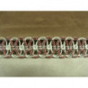RUBAN FANTAISIE- 3 cm- ROUGE & BORDEAUX- LUREX ARGENT 