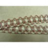 RUBAN FANTAISIE- 3 cm- ROUGE & BORDEAUX- LUREX ARGENT 