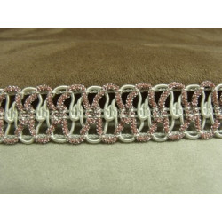 RUBAN FANTAISIE- 3 cm- ROUGE & BORDEAUX- LUREX ARGENT 