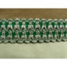 RUBAN FANTAISIE- 3 cm- VERT GARNIT ARGENT RUBAN FANTAISIE- 3 cm- VERT GARNIT ARGENT