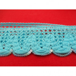 RUBAN FANTAISIE turquoise garnit avec sequin