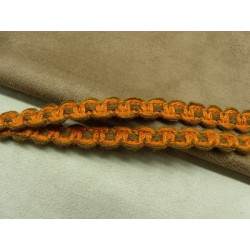 RUBAN FANTAISIE- 1 cm- ORANGE & MARRON 