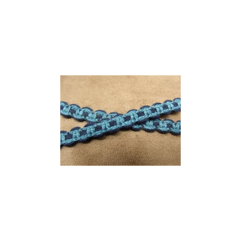 RUBAN FANTAISIE- 1 cm- BICOLORE MARINE & BLEU CLAIR  RUBAN FANTAISIE- 1 cm- BICOLORE MARINE & BLEU CLAIR