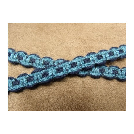 RUBAN FANTAISIE- 1 cm- BICOLORE MARINE & BLEU CLAIR  RUBAN FANTAISIE- 1 cm- BICOLORE MARINE & BLEU CLAIR