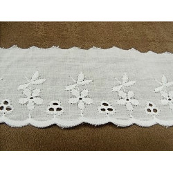 BRODERIE ANGLAISE COTON blanche 