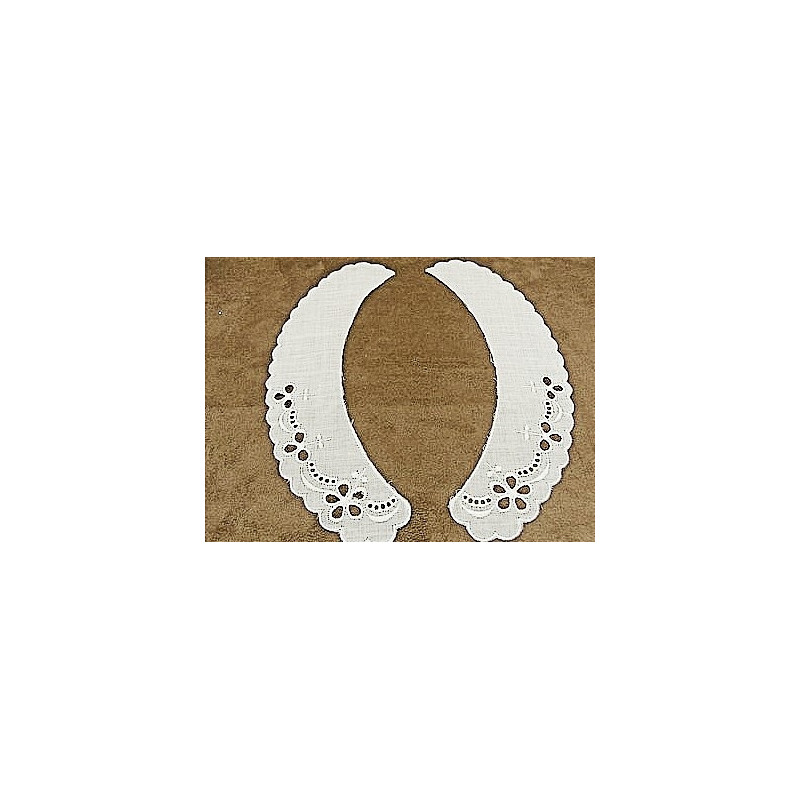 Col Claudine blanc à  coudre. fine Broderie Anglaise 100% coton