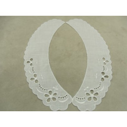 Col Claudine blanc à  coudre. fine Broderie Anglaise 100% coton