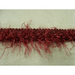 RUBAN FANTAISIE ACRYLIQUE / LAINE- 2 cm- BORDEAUX