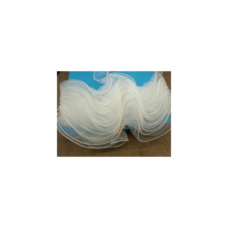 DENTELLE EN RUBAN AVEC TULLE Ondulé-5 cm- BLANCHE 