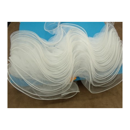 DENTELLE EN RUBAN AVEC TULLE Ondulé-5 cm- BLANCHE 
