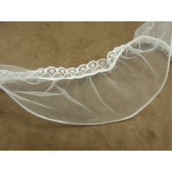 DENTELLE EN RUBAN AVEC TULLE Ondulé-5 cm- BLANCHE 