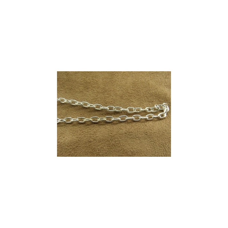 CHAINE METAL - 6 mm /4mm  - ARGENT