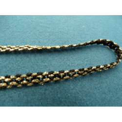 RUBAN FANTAISIE- 7 mm- NOIR & OR