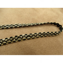 RUBAN FANTAISIE- 7 mm- NOIR & OR