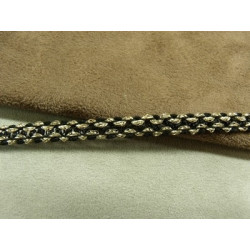 RUBAN FANTAISIE- 7 mm- NOIR & OR