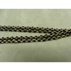 RUBAN FANTAISIE- 7 mm- NOIR & OR