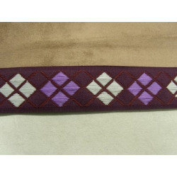 RUBAN FANTAISIE- 4 cm - VIOLET & BLEU