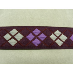 RUBAN FANTAISIE- 4 cm - VIOLET & BLEU