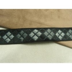RUBAN FANTAISIE- 4 cm- GRIS & NOIR