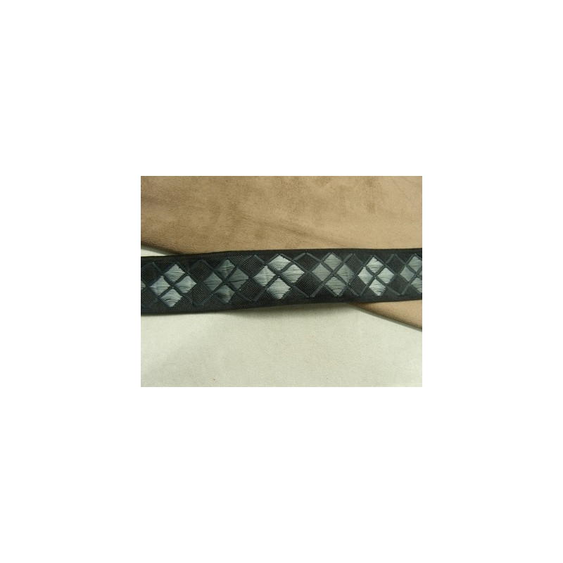 RUBAN FANTAISIE- 4 cm- GRIS & NOIR RUBAN FANTAISIE- 4 cm- GRIS & NOIR