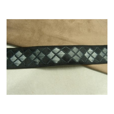 RUBAN FANTAISIE- 4 cm- GRIS & NOIR RUBAN FANTAISIE- 4 cm- GRIS & NOIR
