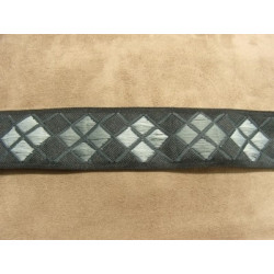 RUBAN FANTAISIE- 4 cm- GRIS & NOIR