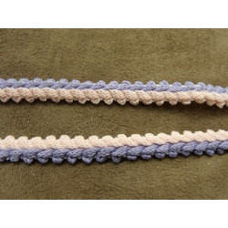 RUBAN FANTAISIE torsadé-1 cm- VIOLET & ROSE