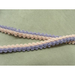 RUBAN FANTAISIE torsadé-1 cm- VIOLET & ROSE