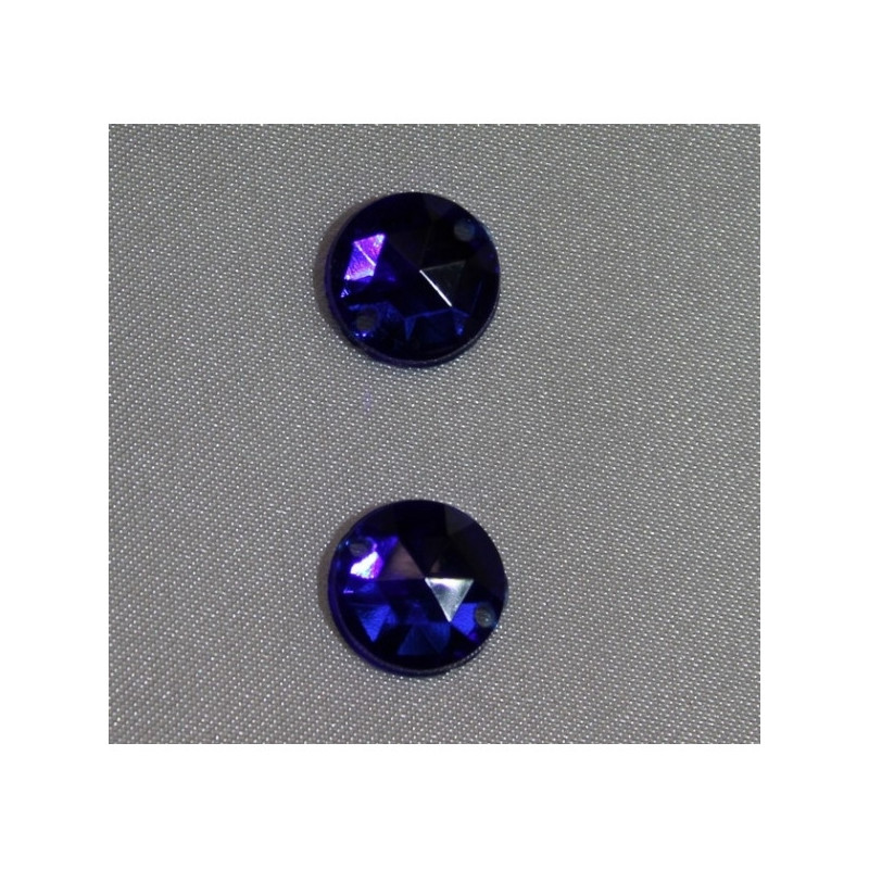 strass rond bleu