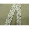 BIAIS LIBERTY coton ou polyester fond blanc & fleurs VIOLET & VERTE 