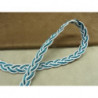 RUBAN FANTAISIE tressé-  fond blanc bleu turquoise RUBAN FANTAISIE tressé-  fond blanc bleu turquoise